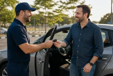 Chaveiro abrindo um carro em Bagé, com ferramentas específicas.
